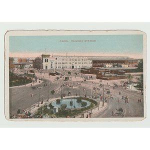 Rare Union Postale Universelle Egypte Carte Postale Cairo, Railway Station Vinta